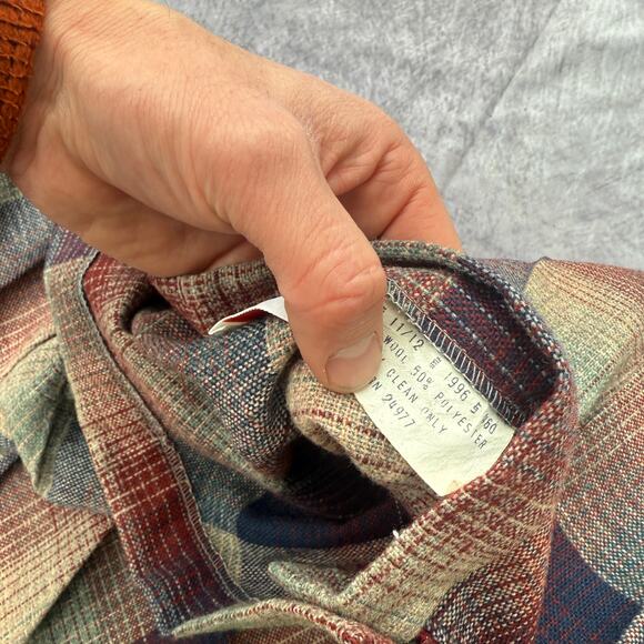 Women's Vintage 90's Casual Corner Wool Pleated Blue Red Midi Skirt Sz 11/12 VTG - Picture 4 of 9